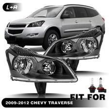 Pair For 2009-2012 Chevy Traverse Headlights Headlamps W Bulbs Assembly Sets