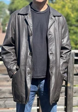 Gallotti Italy Mens Leather Coat Size IT 52 US 42 Brown Lambskin