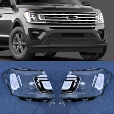 L+R 2PCS Headlight Lens Cover Shell Lampshade + Seal For 18-2021 Ford Expedition