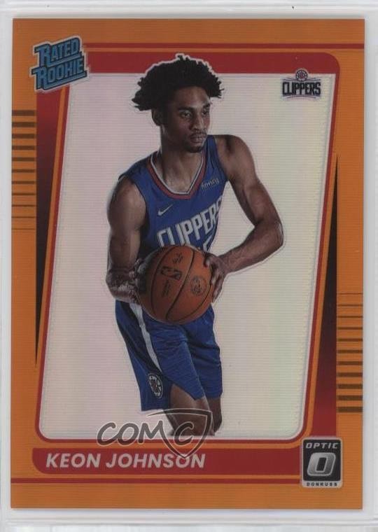 2021 Panini Donruss Optic Rated Rookie Orange Prizm /199 Keon Johnson #192 0ud4