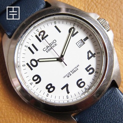 CASIO [2719] Edifice EF-120 S.S Quartz Watch w/ White Dial