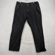 Wrangler Jeans Mens 38x29 Black Denim Pants Relaxed Fit Five Pocket Cowboy Biker