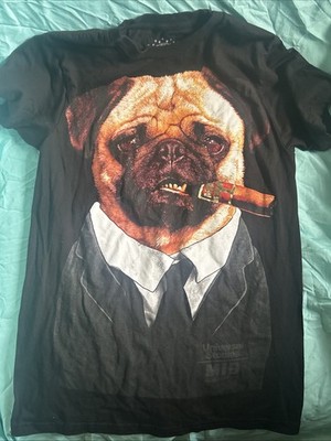 Universal Studios MIB Alien Attack Frank The Pug Smoking Cigar T Shirt Size S