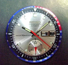 SET OF AFTERMARKET DIAL HANDS INNER & OUTER BEZEL INSERT SEIKO POGUE 6139 RESIST