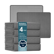 Washable Underpads Waterproof Bed Pads 18x24 - Reusable Incontinence Pads f...