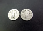 2 Standing Liberty Quarter Coins!  Cull/Slicks, No Dates.  NO RESERVE!