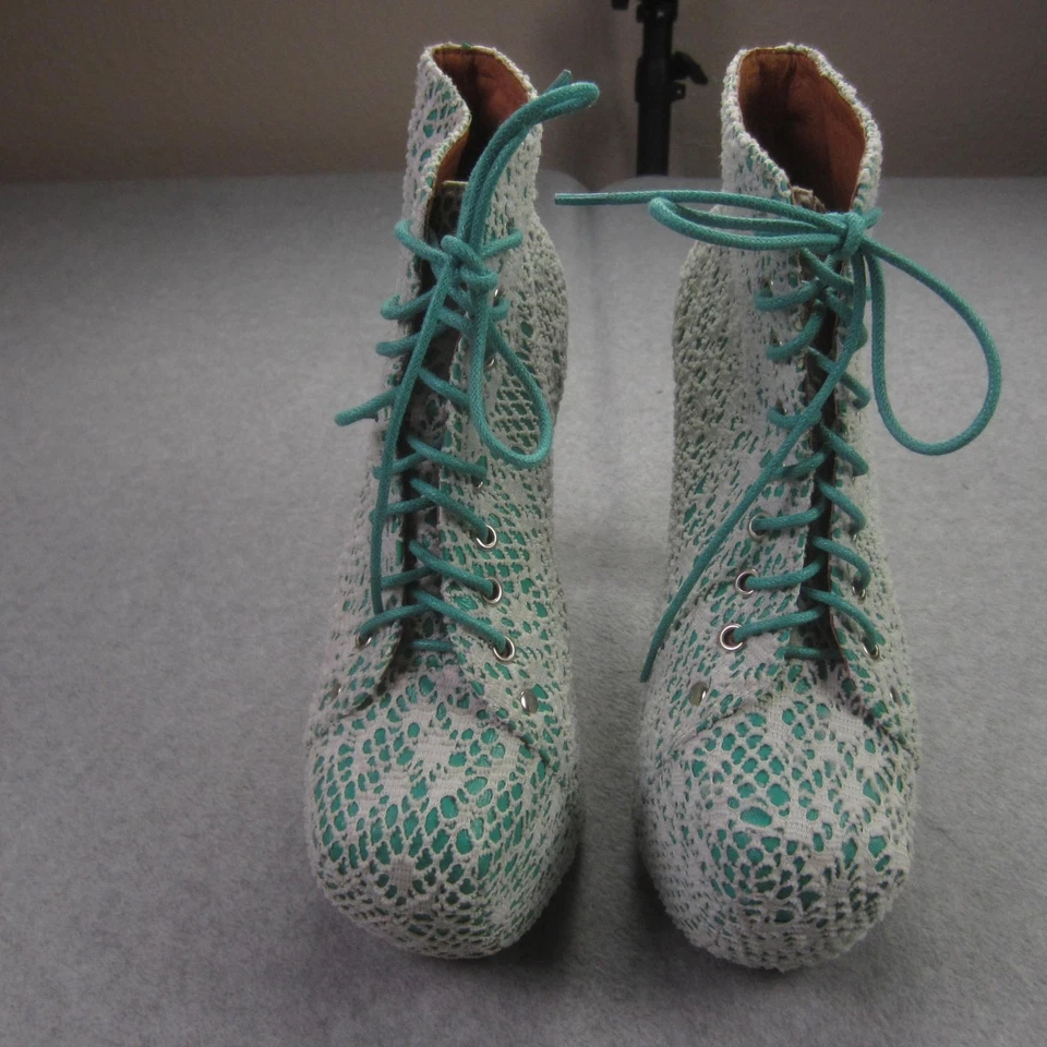 Jeffrey Campbell Lita-Mac туфли женщин 7 платформе шнурует вверх крючком каблуки ботинки - Изображение 4 из 4