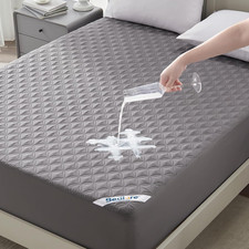 Waterproof Queen Size Mattress Protector, Deep Pocket Fit, Washable Soft Noise