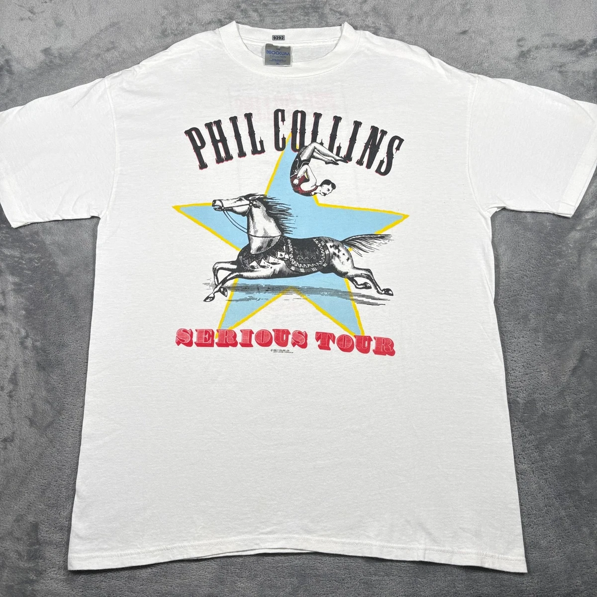 Vintage 1990 Brockum Collection T-Shirt Mens XL White Phil Collins