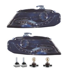 Bi-Xenon Scheinwerfer Set Schwarz inkl. Premium Lampen für Audi A4 Avant 8K5 B8