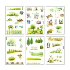 6 Sheets Stickers Botanicals Gardening Nature Flowers Scrapbooking Card Making