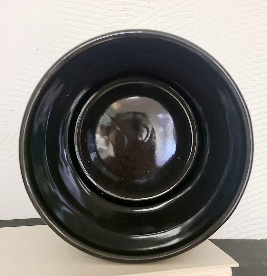 Glazed Ceramic Black Utensil Holder with French Country Rooster Label - Image 3 of 4