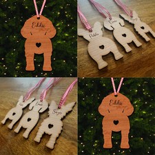 Brittany Dog Bauble Dog Bum Ornament Personalised Chrsitmas Tree Decoration