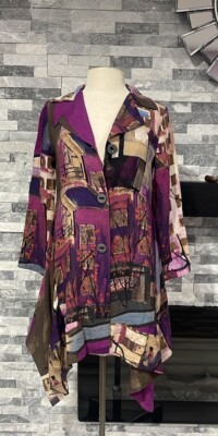 Anis A 3 button wearable art cardigan/ dress size S ? ( Better Fit XS)