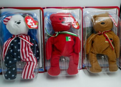 ''McDonald's'' Ty Teenie Babies INTERNATIONAL BEARS 11 ''SPANGLE, OSITO, GERMANIA''