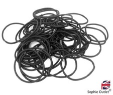 30 Pack Black Thin Hair Bands - Snag Free Ponytail Holders for All Hair Types