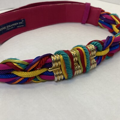 Vintage 80’s Braided Multicolor Belt s-l400.jpg main image 3
