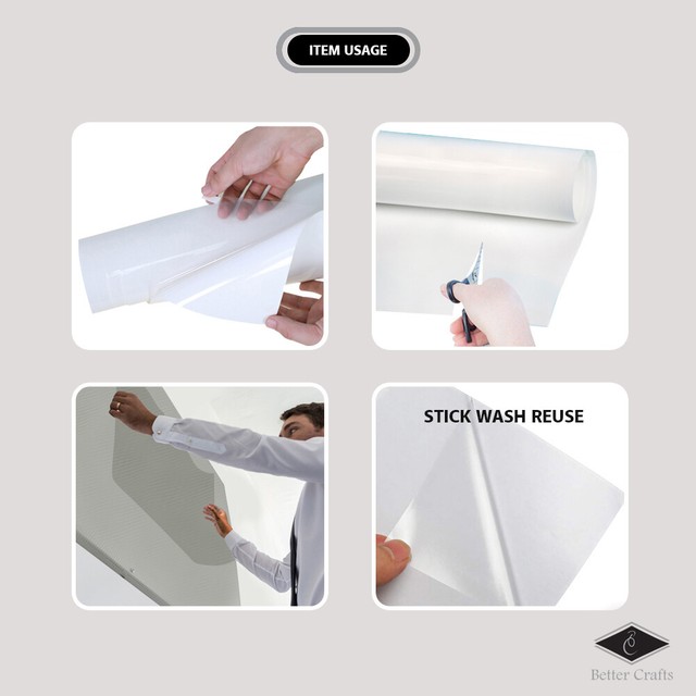 Transparent Dry Erase FilmRemovable,Great for Walls, Doors, Tables.etc