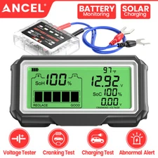 Real-time Display Battery Health Battery Monitor Tester 12V Temperature Alarm 