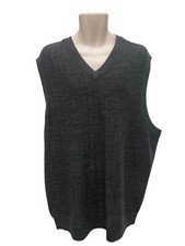 Cypress Links Sportswear Men's Sweater Vest Size XL Grey White Trim V neck Golf