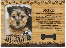 Morkie Engraved Wood Picture Frame Magnet