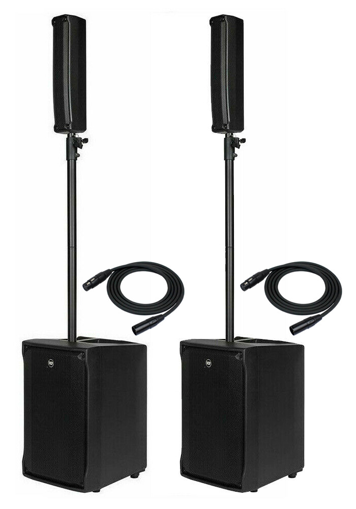 2x RCF EVOX J8 Active 2-Way Line Array System 1400W Speaker + XLR