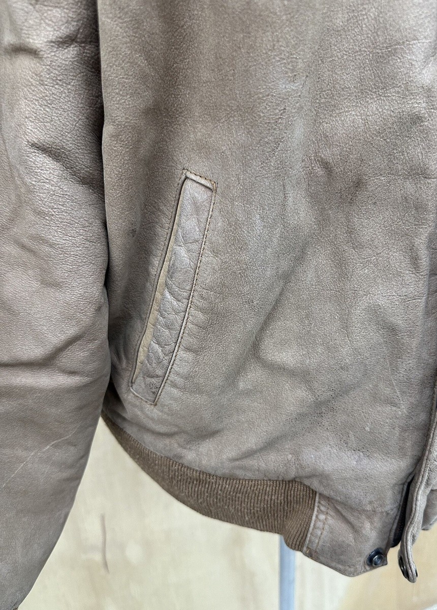 Marlboro Leather Jacket Men M Tan Brown Adventure Bomber Marlboro Leather Jacket Men M Tan Brown Adventure Bomber
