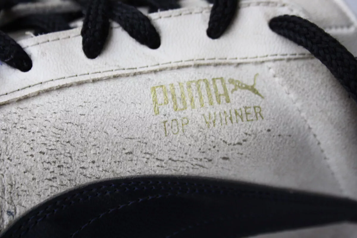 VINTAGE 80 S PUMA TOP WINNER SNEAKER TRAINERS SHOES EUR 44 US 10 WHITE
