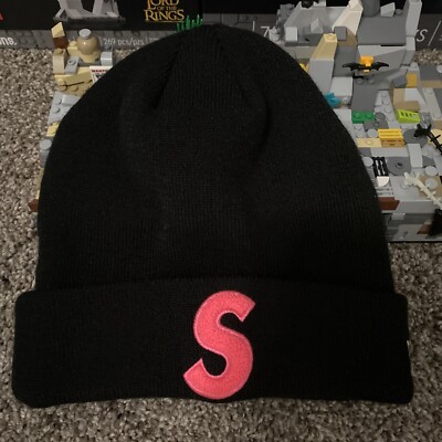 Supreme New Era S Logo Beanie FW19 Black Pink S | eBay