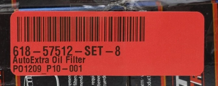 NUEVO Juego de 8 filtros de aceite de motor extra automático 618-57512 Mini Peugeot 2000-2017 Foto 2 de 4