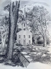 Jo Cain DRAWING ANTIQUE WPA HISTORIC RHODE ISLAND RARE REGIONALISM FAMOUS OLD