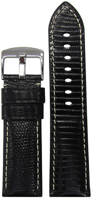 26mm XL Panatime Black Genuine Lizard Watch Band w WS For Panerai Radiomir