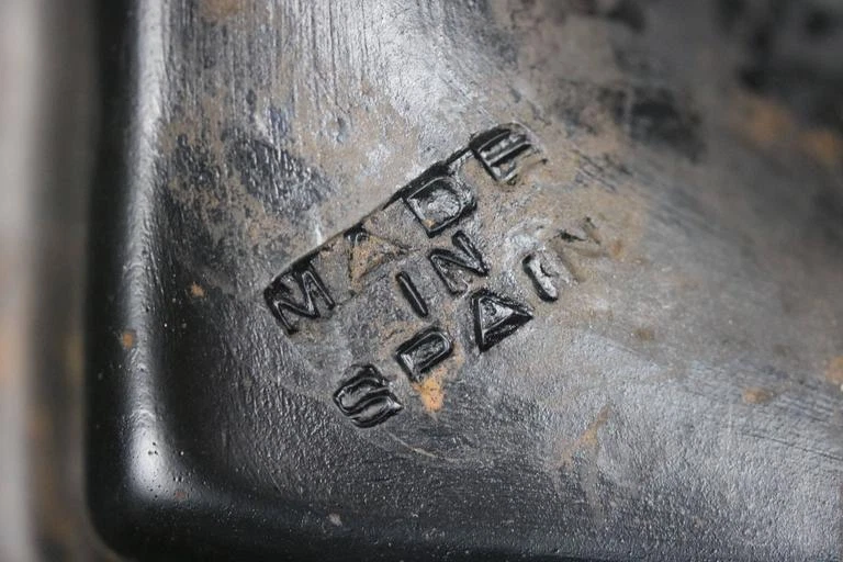 Urna clásica grande negra antigua estilo grecorromano terracota años 50 Foto 4 de 4