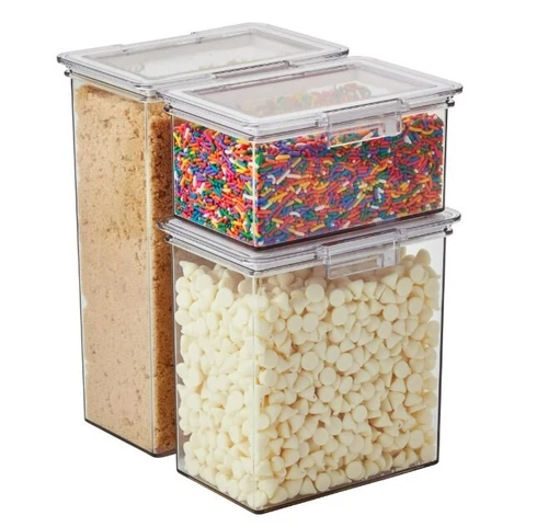The Home Edit 3 Piece Canister Edit Food Organizer and Storage Containers Clear Opens in a new window or tab
