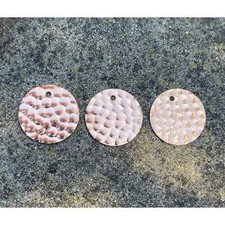 1.5" Hammered Copper Stamping Blanks Pack of 10 Made From 16oz Copper aprox 2