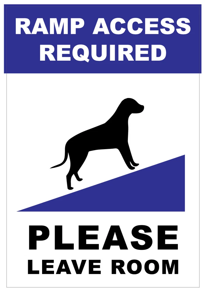 STICKERSHOP103 RAMP ACCESS REQUIRED DOG SELF ADHESIVE STICKERS SAFETY SIGNS