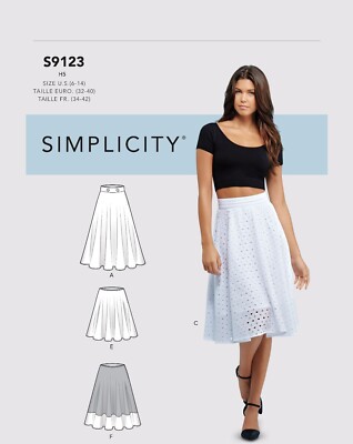 Simplicity Schnitt Nr 9123.R5 Glockenröcke Gr. 40 - 48