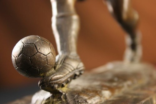 Football Joueur SPORTS Memorabilia Bronze Marbre Serre-Livre Sculpture Cadeau - Photo 11 sur 12