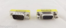 1x VGA/SVGA 15 Pin DB15 Male To Female D-SUB 3 Rows Mini Gender Changer Adapter