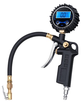 Digital Air Tire Inflator  Pressure Gauge 250PSI Quick Connect Coupler Deflator