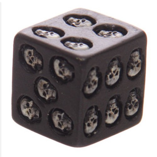 5 Pieces Gambling Skulls Dice Death Black Grinning Skull Dice of Death 3D - Picture 2 of 11