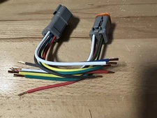 E003 Waterproof 14 AWG Assembled Deutsch 6 Pin Harness connector 6" wire Pigtail