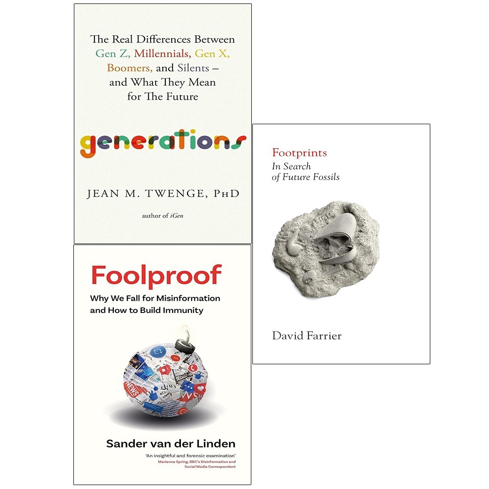 Generations Jean Twenge, Foolproof & Footprints 3 Books Collection Set [HB] NEW