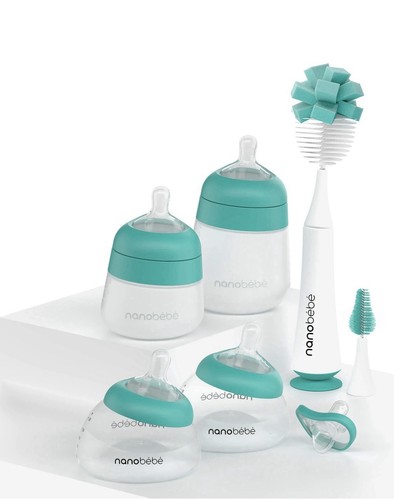 Nanobebe Anti Koliken Babyflasche Geschenkset. Teal