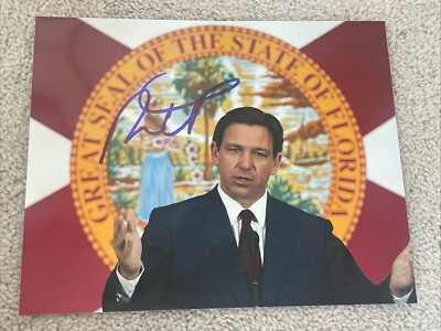Ron Desantis Governor Of Florida Autographed 8x10 Photo Americas Governor Rare 