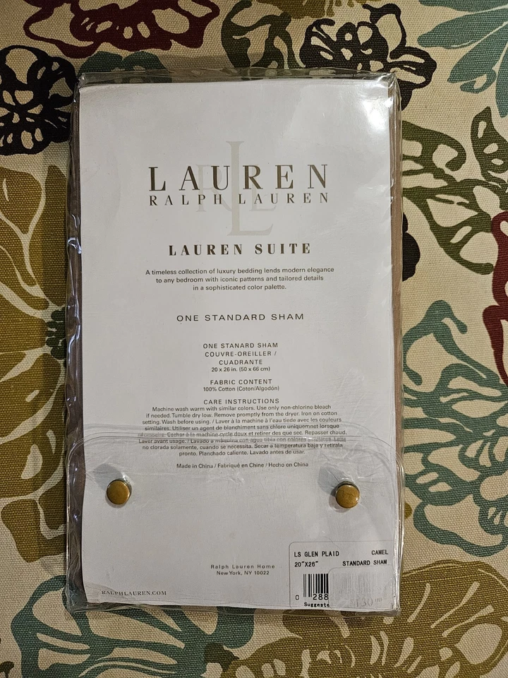 Ralph Lauren Suite Glen Plaid ¡¡Una farsa estándar en camello!!! Foto 4 de 4