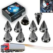 10 Pieces Chrome Lug Nut Covers (33 mm) For Truck Trailers