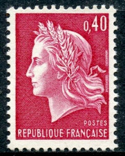 Timbre Marianne de CHEFFER - 0,40 rouge - YT 1536B - Neuf** - 1967