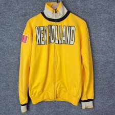 Kappa New Holland Yellow Full Zip Track Jacket American Flag Patch Logo XL