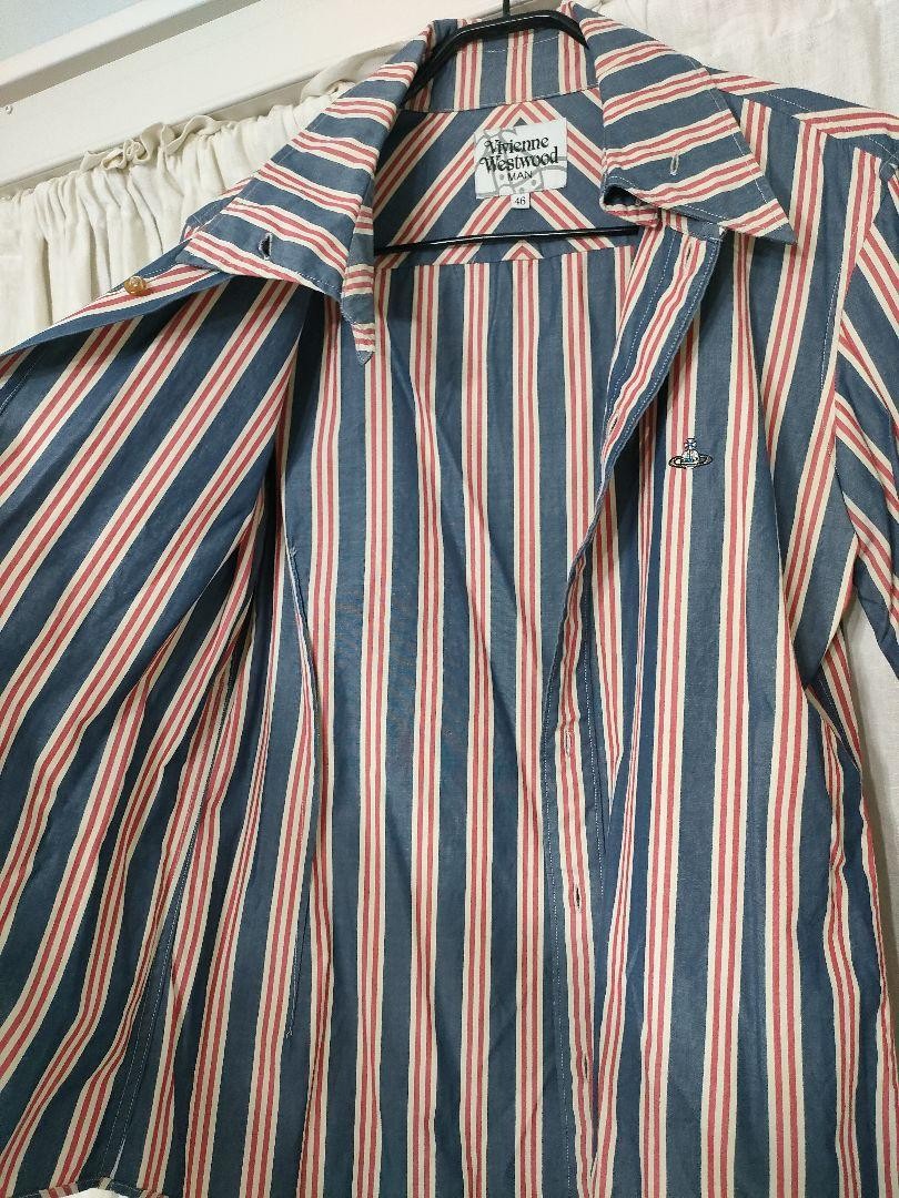 Vivienne Westwood Striped Long Sleeve Shirt Blue Red Size M